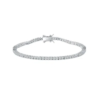 Spero London Women's Sterling Silver 2mm Fine Tennis Bracelet