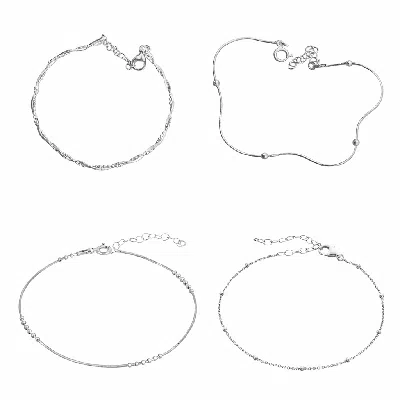 Spero London Women's Sterling Silver Beaded Bracelet Layering Set - Silver In Metallic