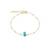 Spero London Women's Sterling Silver Beaded Satellite Chain Bracelet With Turquoise Gemstone - Gold