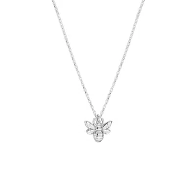 Spero London Women's Sterling Silver Bee Pendant Chain Necklace - Silver In Metallic