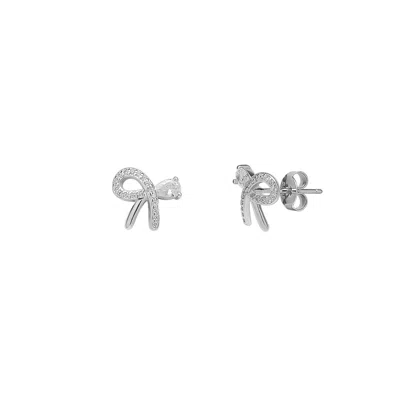 Spero London Women's Sterling Silver Bow Tie Stud Earrings