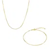 Spero London Women's Sterling Silver Bracelet & Necklace Set Small Beaded - Gold