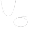 Spero London Women's Sterling Silver Bracelet & Necklace Set Small Beaded - Silver