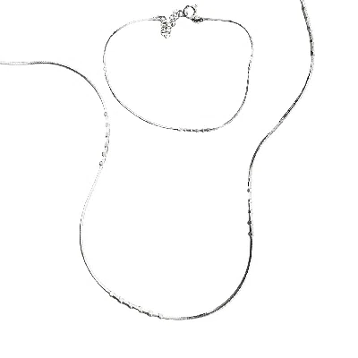 Spero London Women's Sterling Silver Bracelet & Necklace Set Small Beaded - Silver In Gray