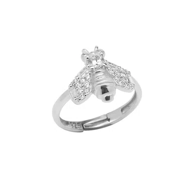 Spero London Women's Sterling Silver Bumble Bee Ring - Silver In Metallic