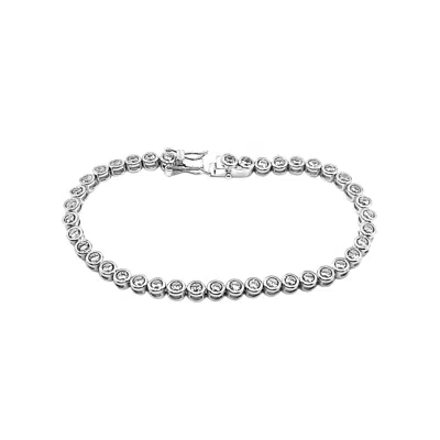 Spero London Women's Sterling Silver Circle Round Tennis Bracelet - Silver