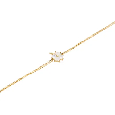 Spero London Women's Sterling Silver Clover Bracelet - Gold