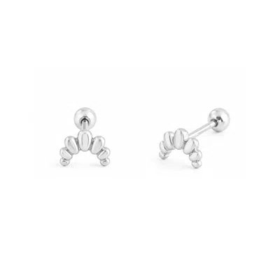 Spero London Women's Sterling Silver Croissant Earrings - Silver