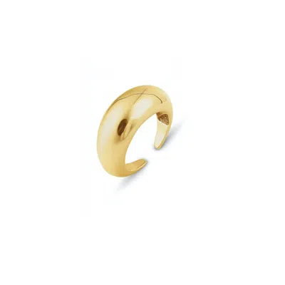 Spero London Women's Sterling Silver Dome Crescent Ring - Gold