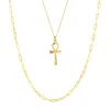 Spero London Women's Sterling Silver Egyptian Ankh & Large Rectangular Chain Necklace - Gold In Gold