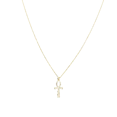 Spero London Women's Sterling Silver Egyptian Ankh Necklace - Gold