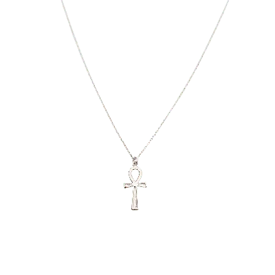 Spero London Women's Sterling Silver Egyptian Ankh Necklace - Silver