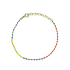 Spero London Women's Sterling Silver Enamel Mine Beaded Colourful Rainbow Bracelet In Gray