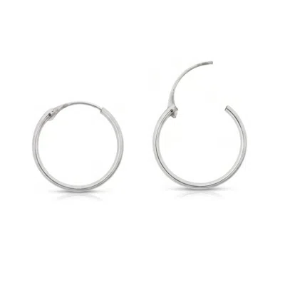 Spero London Women's Sterling Silver Essential Hoop Earrings - 14mm