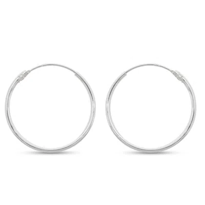 Spero London Women's Sterling Silver Essential Hoop Earrings - 20mm