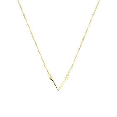 Spero London Women's Sterling Silver Essential V Wishbone Necklace - Gold