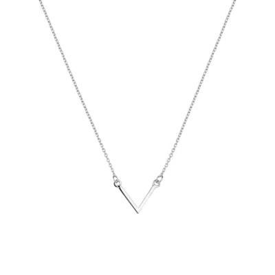 Spero London Women's Sterling Silver Essential V Wishbone Necklace - Silver In Metallic