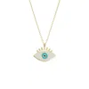 Spero London Sterling Silver Evil Eye Eyelash Necklace In Gold