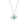 Spero London Women's Sterling Silver Evil Eye Eyelash Pendant Necklace - Silver In Silver