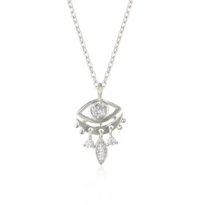 Spero London Women's Sterling Silver Eye Evil Eye Pendant Necklace - Silver