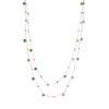Spero London Women's Sterling Silver Fine Tourmaline Double Layer Necklace