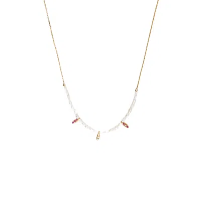 Spero London Women's Sterling Silver Gold Plated Baroque Pearl Necklace
