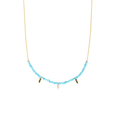 Spero London Women's Sterling Silver Gold Plated Turquoise Necklace