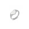 Spero London Women's Sterling Silver Heart Love Signet Ring - Silver