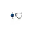 Spero London Women's Sterling Silver High Quality Round Opal Earrings - Blue Opal