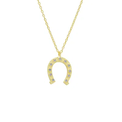 Spero London Women's Sterling Silver Horseshoe Equestrian Necklace - Gold