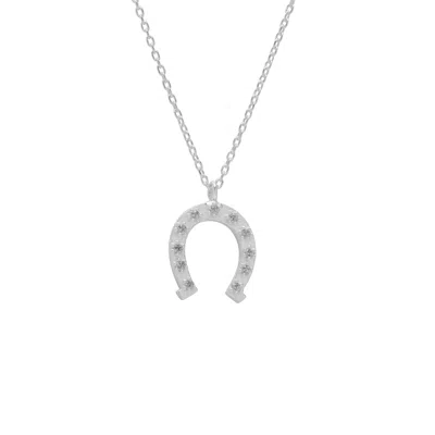 Spero London Women's Sterling Silver Horseshoe Equestrian Necklace - Silver