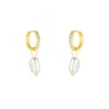 Spero London Women's Sterling Silver Huggie Pearl Drop Earrings - Gold