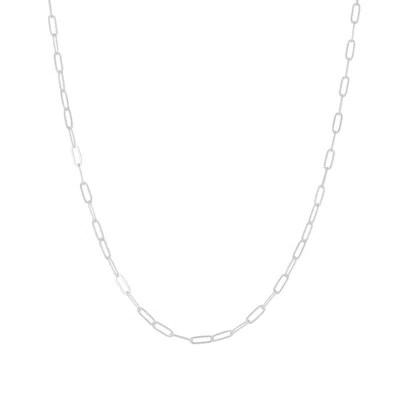 Spero London Women's Sterling Silver Large Rectangular Chain Necklace - Silver