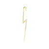 Spero London Women's Sterling Silver Lightning Bolt Ear Crawler With Sparkling White Gemstones - Gold