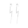 Spero London Women's Sterling Silver Lightning Bolt Ear Crawler With Sparkling White Gemstones - Pair - Silver In Silver