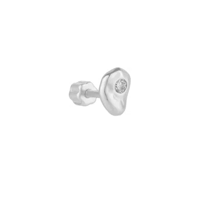 Spero London Women's Sterling Silver Melting Piercing With Gemstone - Silver