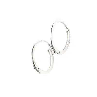 Spero London Women's Sterling Silver Oval Small Hoop Earring - Silver