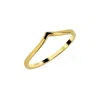 Spero London Women's Sterling Silver Plain Polished Wishbone V Ring - Gold