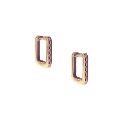 Spero London Women's Sterling Silver Rectangular Hoop Earrings - Rose Gold