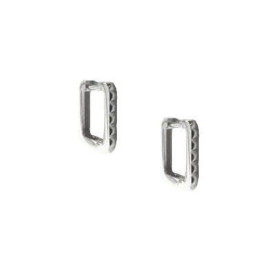 Spero London Women's Sterling Silver Rectangular Hoop Earrings - Silver
