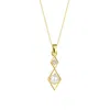 Spero London Women's Sterling Silver Rhombus 3d Pearl Necklace - Gold In Gold