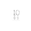 Spero London Women's Sterling Silver Rhombus Drop Earring With Single Gemstone - Silver In Silver