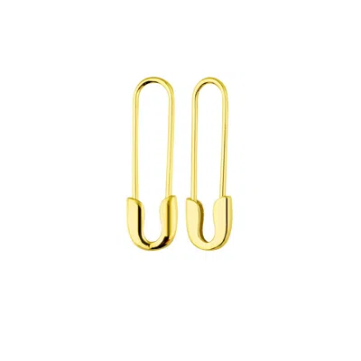 Spero London Women's Sterling Silver Safety Pin Earrings - Gold