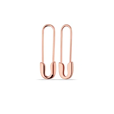 Spero London Women's Sterling Silver Safety Pin Earrings - Rose Gold