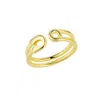 Spero London Sterling Silver Safety Pin Ring In Gold