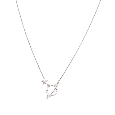 Spero London Women's Sterling Silver Saturn Necklace - Silver