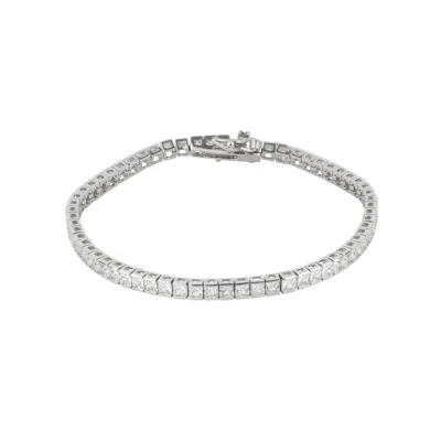Spero London Women's Sterling Silver Square Rectangular Tennis Bracelet