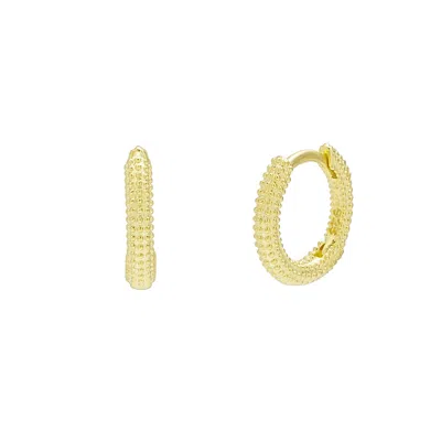 Spero London Women's Sterling Silver Textured Pebble Hoops - Gold