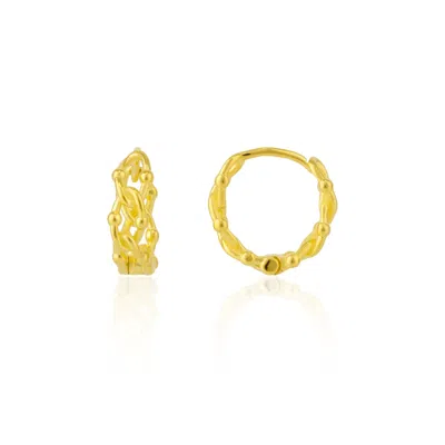 Spero London Women's Sterling Silver Twisted Bead Earring - Gold