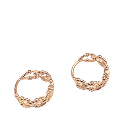 Spero London Women's Sterling Silver Twisted Bead Earring - Rose Gold